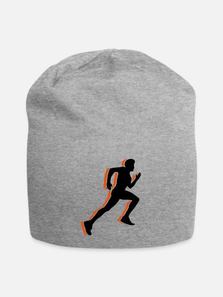 running laufen sprinten silhouette - Jersey-Beanie - Grau meliert