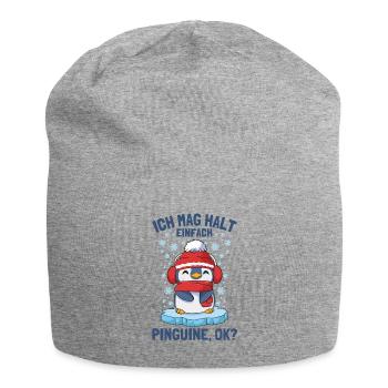 I just like penguins cute penguin - Jersey Beanie - heather grey - Front