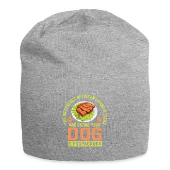 Vegan Fleischlos Tierlieb & Veganer - Jersey-Beanie - Grau meliert - Vorne