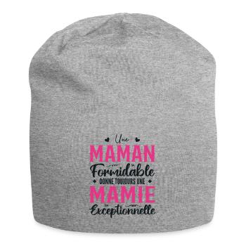 Erstaunliche Mutter gibt eine hervorragende Oma - Jersey-Beanie - Grau meliert - Vorne