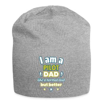 Papa PILOT,Vatertagsgeschenk, Fliegen,Humor,Sport - Jersey-Beanie - Grau meliert - Vorne