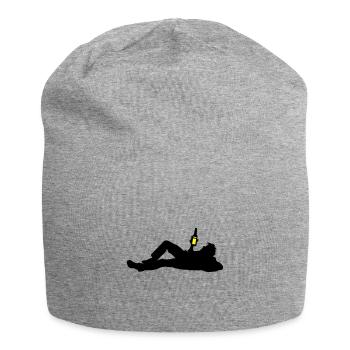 Drinking Bier Silhouette - Jersey-Beanie - Grau meliert - Vorne