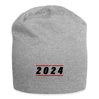 2024 Jahr - Jersey-Beanie - Grau meliert - Vorne