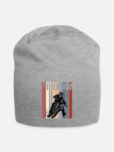 Motocross Retro Style Dirt Bike - Jersey-Beanie - Grau meliert