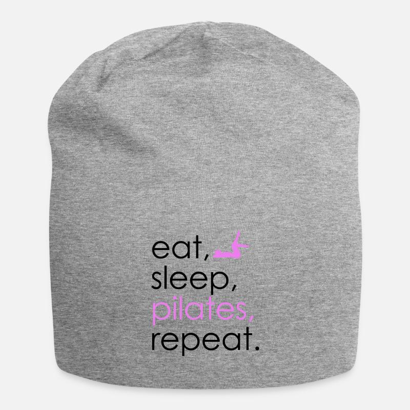 Eat Sleep Pilates Repeat - Jersey-Beanie - Grau meliert
