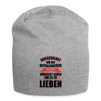 Notfallsanitäter Geschenk Notarzt Krankenwagen - Jersey-Beanie - Grau meliert - Vorne