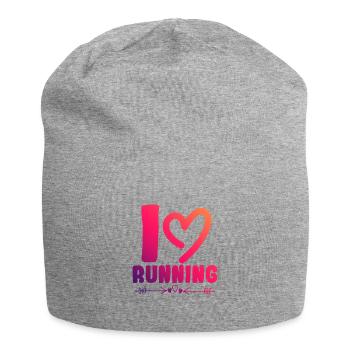 Ich liebe Rennen - Jersey-Beanie - Grau meliert - Vorne