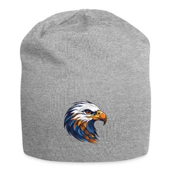 Adler Kopf - Jersey-Beanie - Grau meliert - Vorne