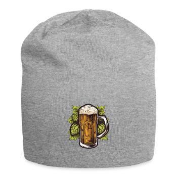 Beer glass, hops, malt, beer - Jersey Beanie - heather grey - Front
