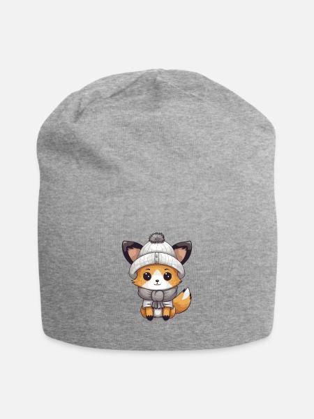 Fuchs Winter - Jersey-Beanie - Grau meliert