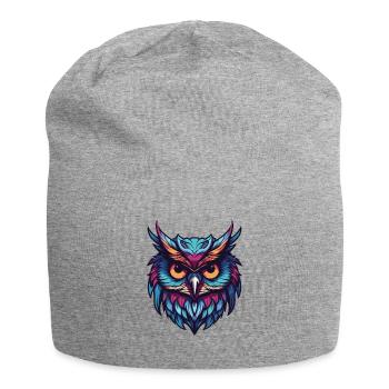Eule Portrait - Jersey-Beanie - Grau meliert - Vorne