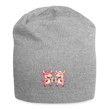 Stier Comic Bier Lustig Saufen - Jersey-Beanie - Grau meliert - Vorne