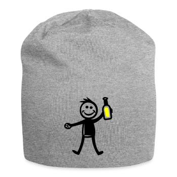 Drinking Bottle of Beer - Jersey Beanie - heather grey - Front
