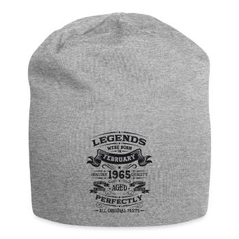 60th Birthday Gift Man Legend February 1965 - Jersey Beanie - heather grey - Front