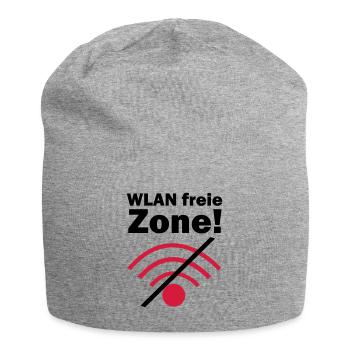 WLAN free zone! - Jersey Beanie - heather grey - Front