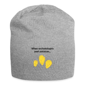 Wenn Archäologen Kartoffeln schälen... - Jersey-Beanie - Grau meliert - Vorne