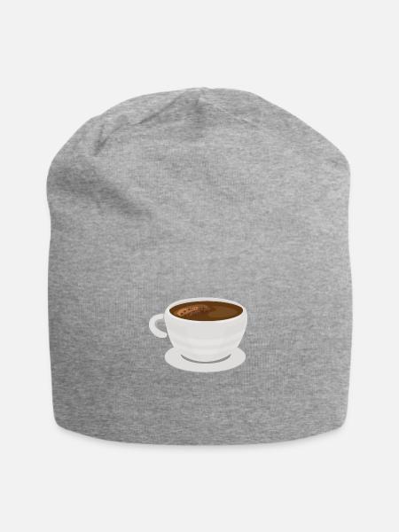 Kaffeebecher - Jersey-Beanie - Grau meliert