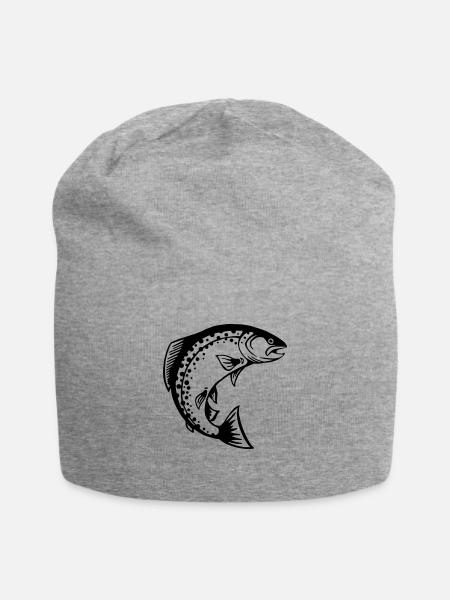 LetzterWurf Forelle Fisch Angeln - Jersey-Beanie - Grau meliert
