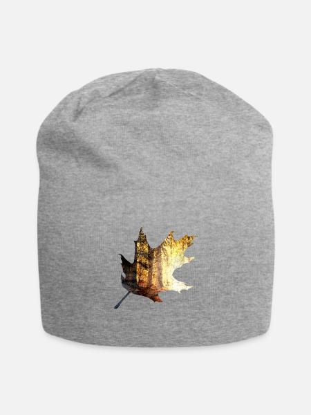 Herbst Wald - Jersey-Beanie - Grau meliert