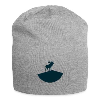 Elch - Jersey-Beanie - Grau meliert - Vorne