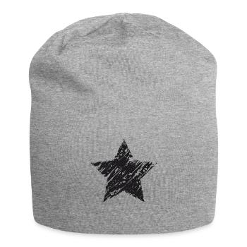 Black Star - Jersey Beanie - heather grey - Front