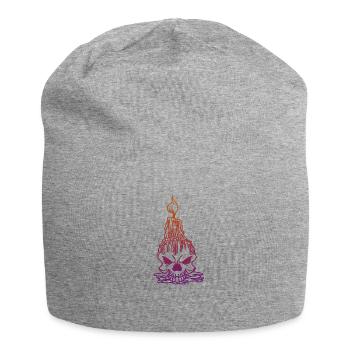 coloré tête de mort skull - Bonnet en jersey - gris chiné - Devant