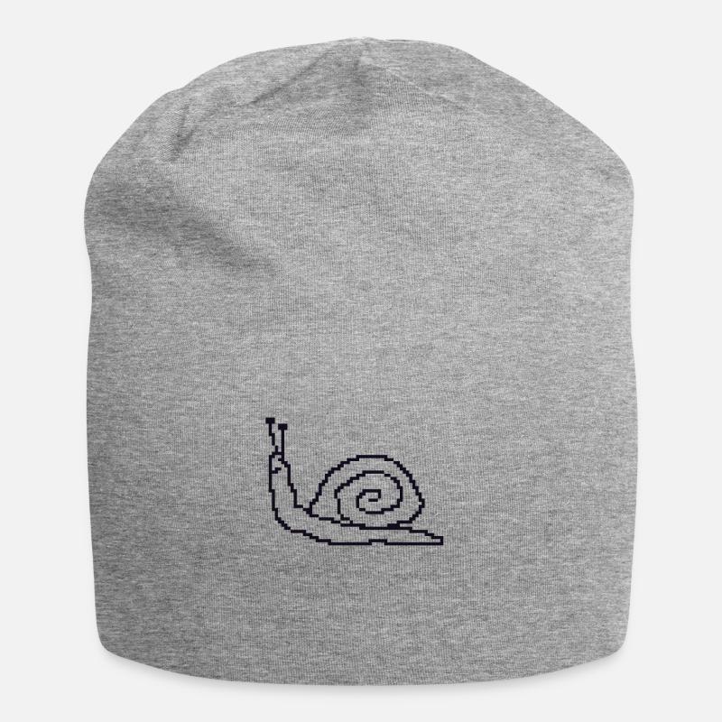 snail pixels - Jersey Beanie - heather grey
