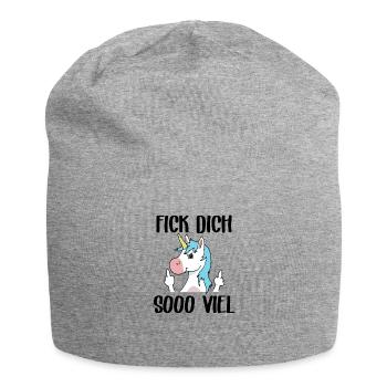 Fuck you sooo much unicorn - Jersey Beanie - heather grey - Front