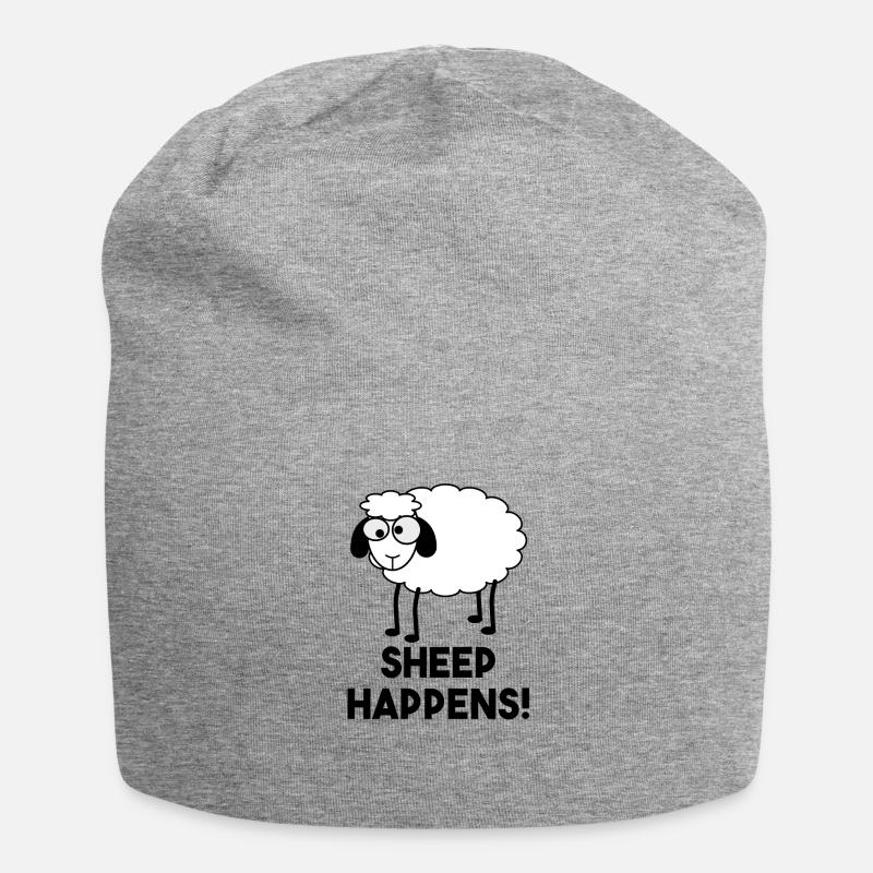 Funny sheep gift - Jersey Beanie - heather grey