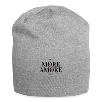 More Amore - Mehr Liebe und weniger Hass - Jersey-Beanie - Grau meliert - Vorne