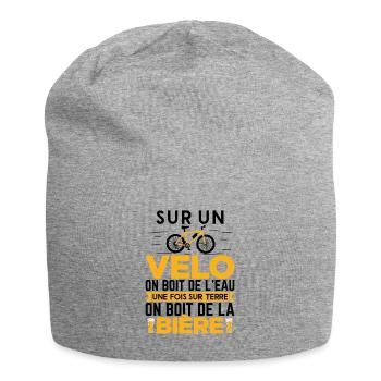 Vélo Humour Homme Cycliste Cadeau Retraite - Bonnet en jersey - gris chiné - Devant
