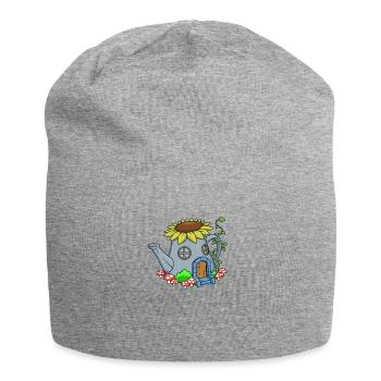 Maison de fée dans l’arrosoir - Fairyhouse - Bonnet en jersey - gris chiné - Devant
