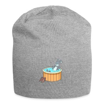 Lapin dans le bain à remous - Bonnet en jersey - gris chiné - Devant