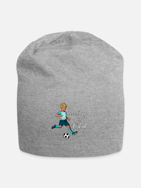 Coole Jungs spielen Fußball - Jersey-Beanie - Grau meliert