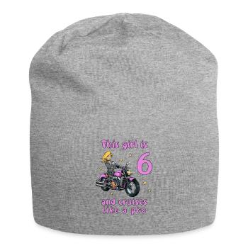 Geburtstagsshirt Motorrad - 6 Geburtstag Mädchen - Jersey-Beanie - Grau meliert - Vorne