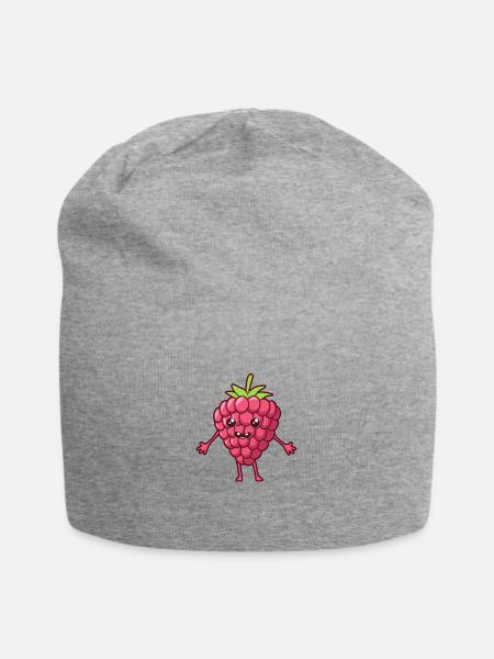 Kawaii Comic Himbeere - Jersey-Beanie - Grau meliert