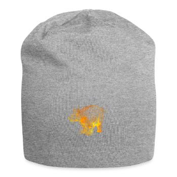 Colorful drawing of a brown bear - Jersey Beanie - heather grey - Front