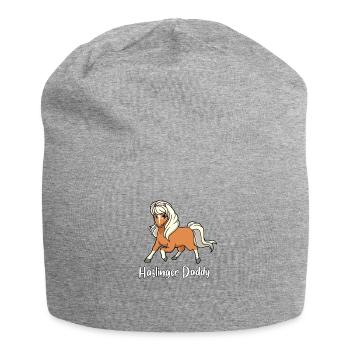 Pferdeliebhaber - Haflinger Daddy - Jersey-Beanie - Grau meliert - Vorne