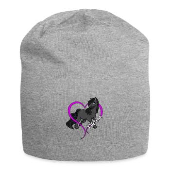 Pferdeliebhaber - Friesen - Jersey-Beanie - Grau meliert - Vorne