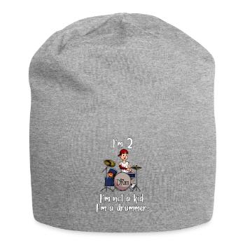 Ich bin 2 - Jungen Schlagzeuger - Jersey-Beanie - Grau meliert - Vorne