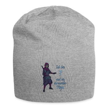 Ich bin 7 - Jungen Ninja - Jersey-Beanie - Grau meliert - Vorne