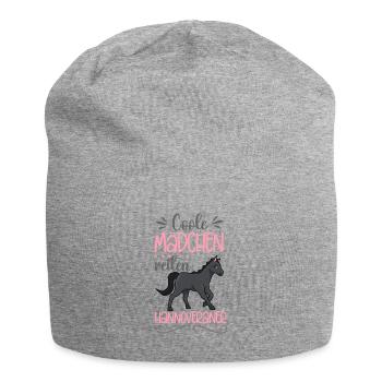 Coole Mädchen reiten Hannoveraner - Jersey-Beanie - Grau meliert - Vorne