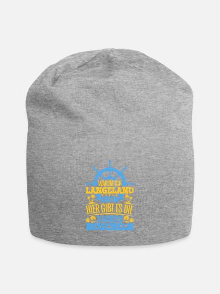 Schöne Muscheln - Warum ich Langeland so liebe - Jersey-Beanie - Grau meliert