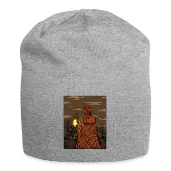 Médecin de la peste avec masque de peste - Dessin du médecin de la peste - Bonnet en jersey - gris chiné - Devant