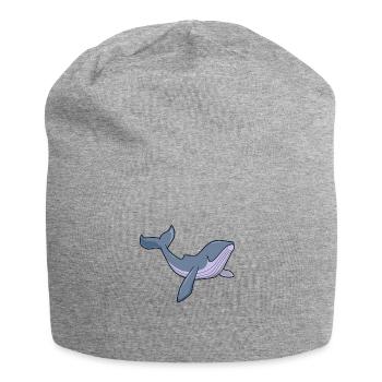 Kawaii Whale - Humpback Whale - Jersey Beanie - heather grey - Front