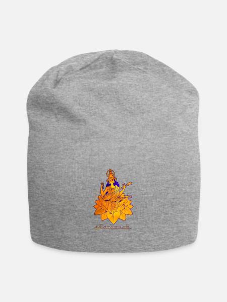 Hindu Gott - Saraswati - Jersey-Beanie - Grau meliert