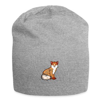Dessin d’un renard tibétain - Bonnet en jersey - gris chiné - Devant