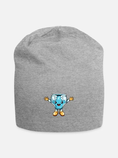 Cartoon Kawaii Windel - Jersey-Beanie - Grau meliert
