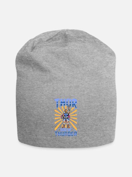 Wikinger Donnergott Thor - Jersey-Beanie - Grau meliert
