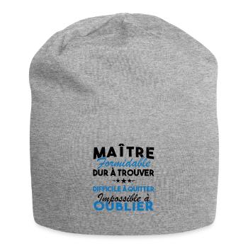 Maître formidable, Cadeau Maître école - Bonnet en jersey - gris chiné - Devant
